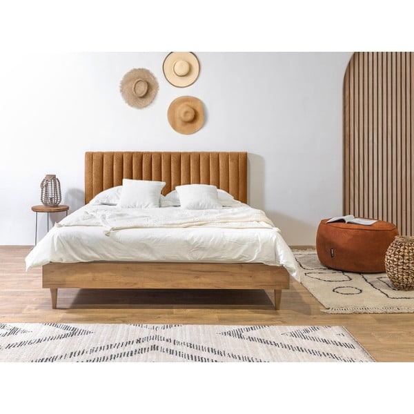 Dvoulůžková postel s roštem 160x200 cm v měděné/přírodní barvě Oceane – Bobochic Paris-image-2