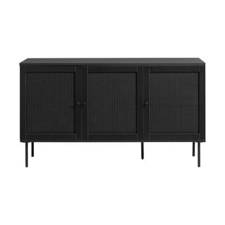 Černá nízká komoda v dekoru dubu 140x80 cm Pensacola – Unique Furniture