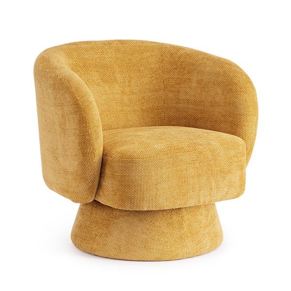 Otočné žinylkové křeslo v hořčicové barvě Julienne – Bizzotto