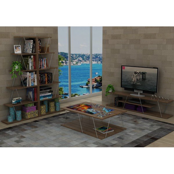 Knihovna v dekoru ořechového dřeva Rafevi Tars Mini-image-3