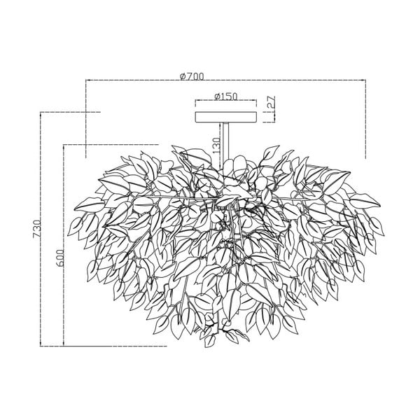 Bílé závěsné svítidlo Reality Pendant Leavy, výška 73 cm-image-1