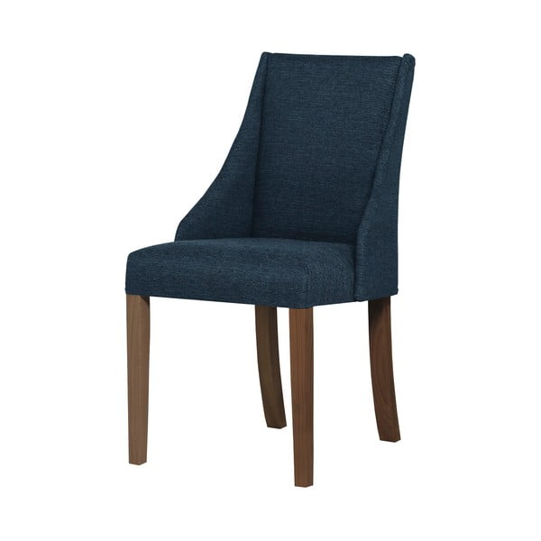 Modrá židle s tmavě hnědými nohami z bukového dřeva Ted Lapidus Maison Absolu