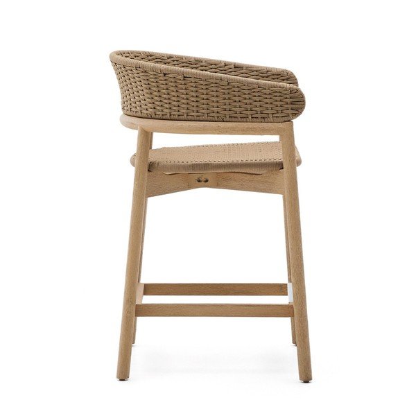 Dřevěná zahradní barová židle v přírodní barvě Arinella – Kave Home-image-3