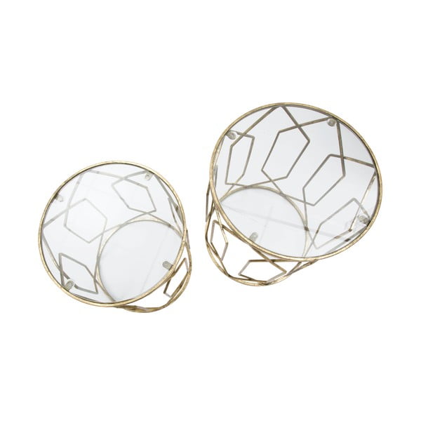 Kulaté odkládací stolky v sadě 2 ks se skleněnou deskou ø 42 cm Tunisi – Mauro Ferretti-image-3