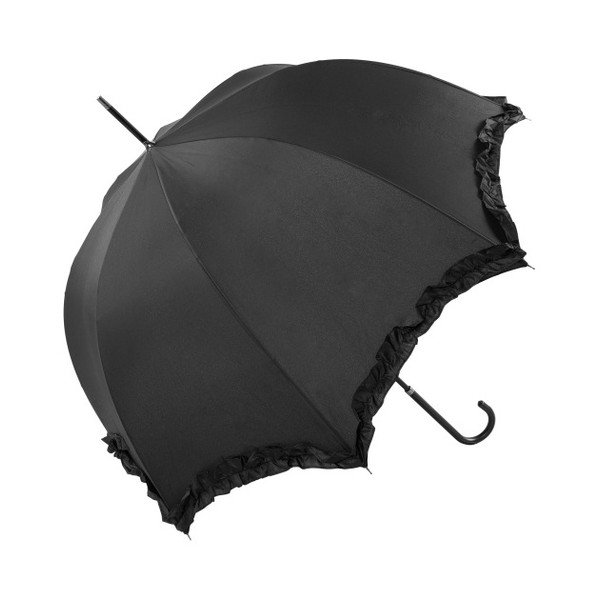 Černý svatební holový deštník Ambiance Scallop, ⌀ 92 cm