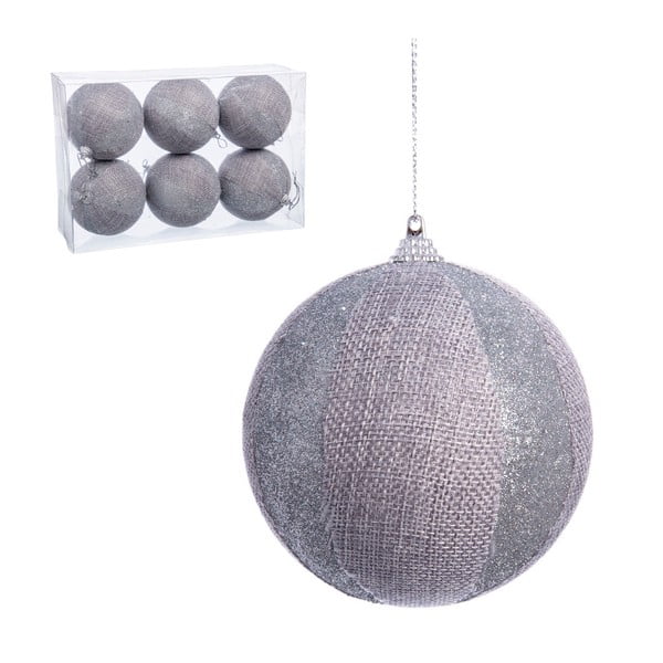 Sada 6 vánočních ozdob ve stříbrné barvě Ixia Decorate