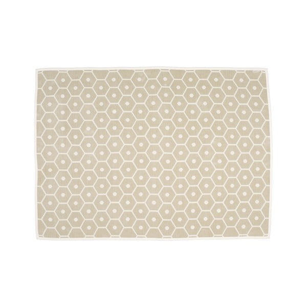 Krémová deka s příměsí vlny 140x180 cm Honey Sand – Pappelina