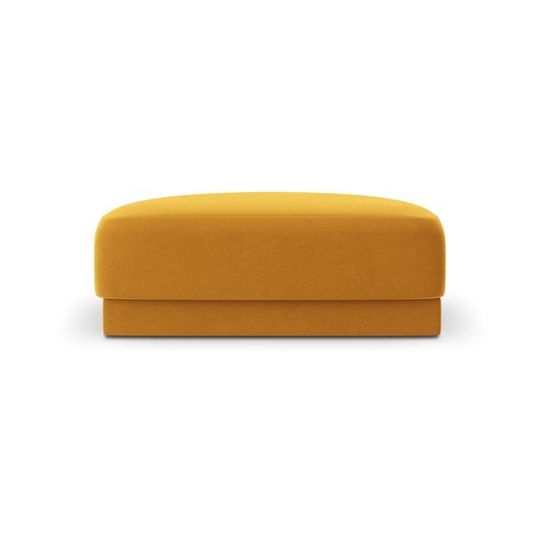 Sametový taburet v hořčicové barvě Miley  – Micadoni Home-image-3