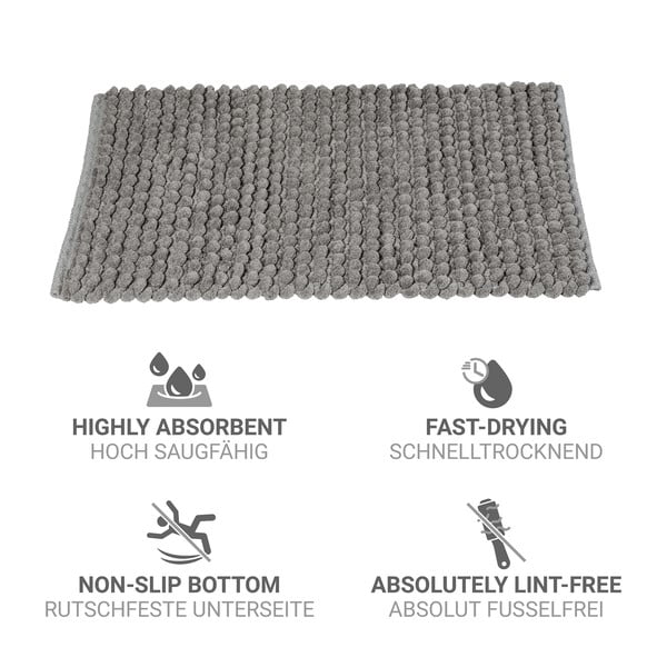 Šedá textilní koupelnová předložka 50x80 cm Solivo – Wenko-image-4