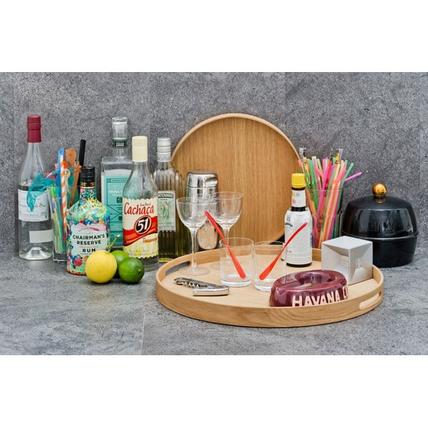 Kruhový dřevěný tác Wireworks Busboy Oak, ø 30,8 cm-image-4