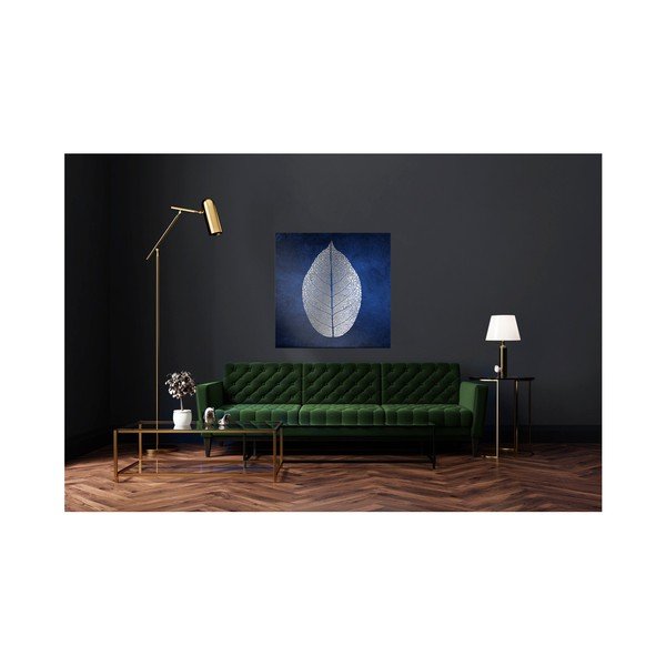 Obraz Styler Canvas Silver Uno White Leaf, 60 x 60 cm-image-1