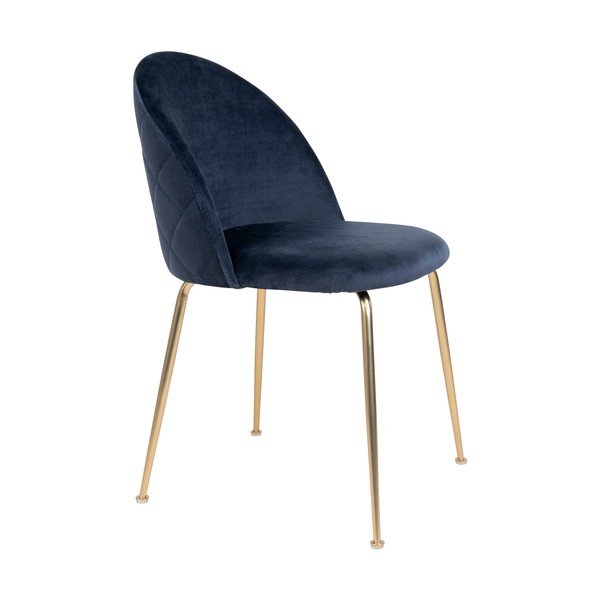 Sametové jídelní židle v modro-zlaté barvě v sadě 2 ks Geneve – House Nordic-image-3