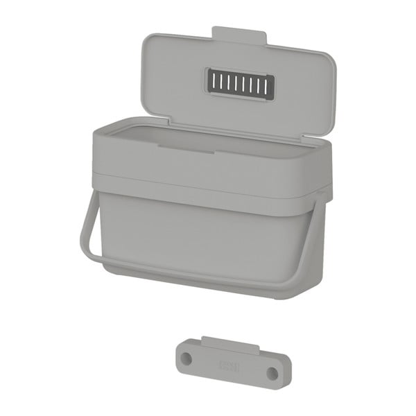 Šedá nádoba na kompostovatelný odpad 4 l Duo – Joseph Joseph