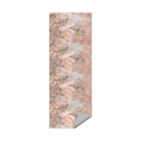 Béžový pratelný běhoun 80x200 cm Dusty Leaves – Mila Home