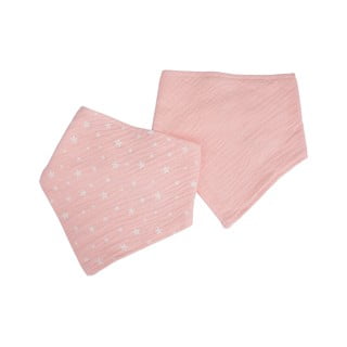 Růžové mušelínové slintáky v sadě 2 ks – Bébé Douceur