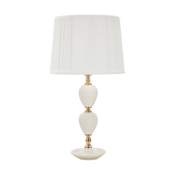 Bílá stolní lampa s textilním stínidlem (výška 57 cm) Torre – Mauro Ferretti