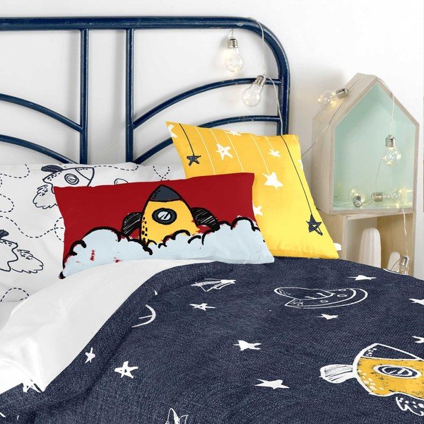 Set povlaku na přikrývku a polštář s potiskem Baleno Starspace, 140 x 200 cm-image-1