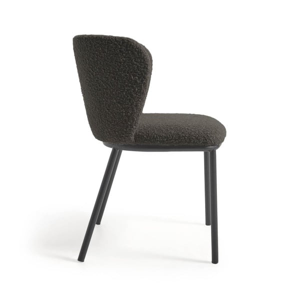Černé čalouněné jídelní křeslo Ciselia – Kave Home-image-2