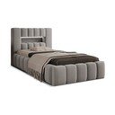 Šedá čalouněná jednolůžková postel s úložným prostorem s roštem 90x200 cm Lamica – ELTAP