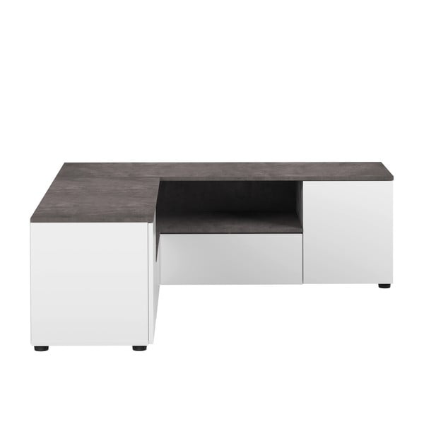 Šedo-bílý TV stolek v dekoru betonu 130x46 cm Angle – TemaHome-image-2