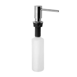 Plastový zápustný dávkovač mýdla v matně stříbrné barvě 350 ml – Sapho