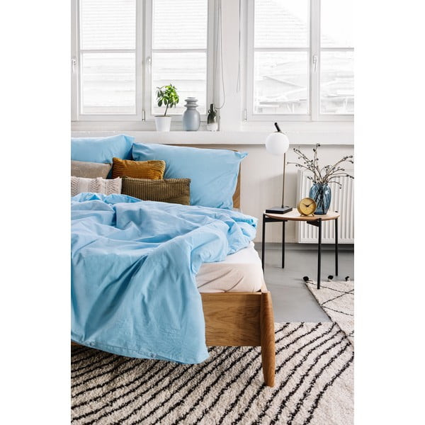 Blankytně modré bavlněné povlečení na dvoulůžko Bonami Selection, 200 x 200 cm-image-3