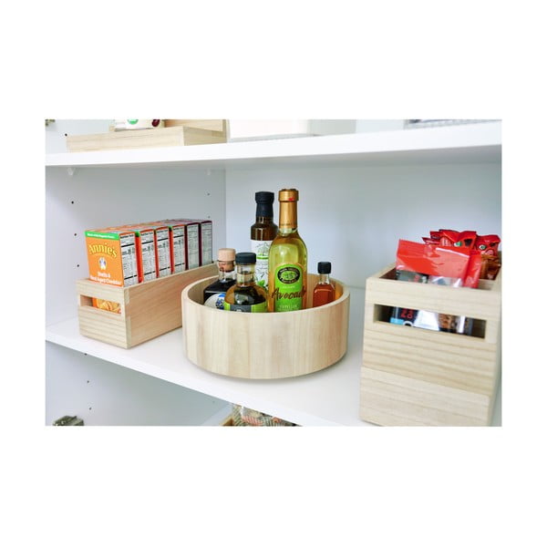 Otočný kuchyňský organizér ze dřeva paulownia iDesign Tall, ø 26,7 cm-image-2