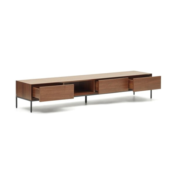TV stolek v dekoru ořechu v přírodní barvě 195x35 cm Vedrana – Kave Home-image-3