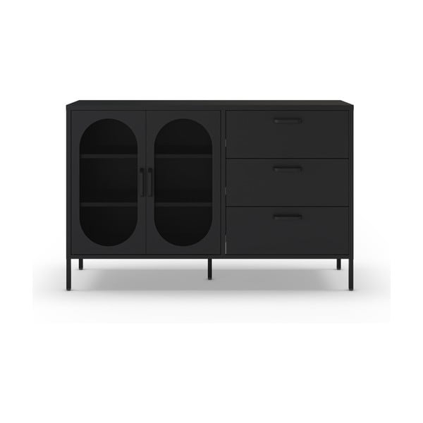 Černá komoda 140x90 cm Diora – Marckeric