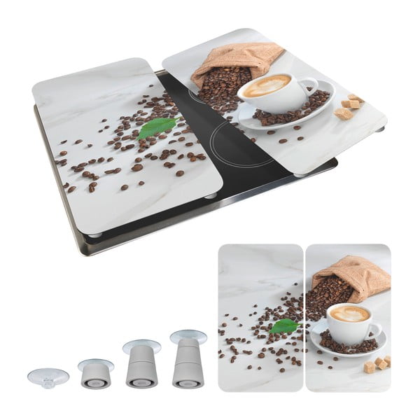 Kryty na sporák z tvrzeného skla v sadě 2 ks 52x30 cm Café Aromatica – Maximex-image-2