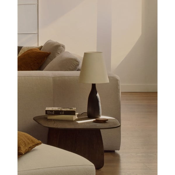 Černá/krémová stolní lampa s textilním stínidlem (výška 56 cm) Luvia – Kave Home-image-2