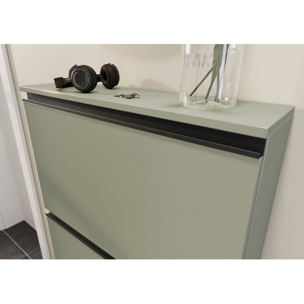 Šalvějově zelený výklopný botník 67x139x19 cm Scarpa – Germania-image-3