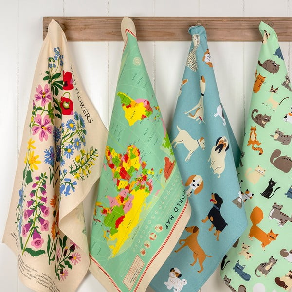 Béžová bavlněná utěrka Rex London Wild Flowers, 50 x 70 cm-image-2