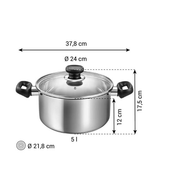 Nerezový hrnec s pokličkou na indukci 5 l Brava – Tescoma-image-3