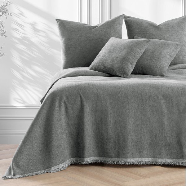 Šedý přehoz z žinylky 220x240 cm Talo – Filumi-image-2