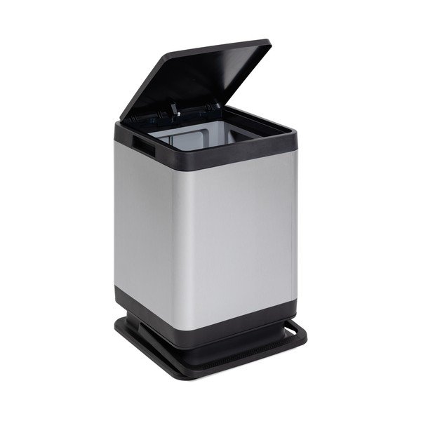 Nášlapný plastový odpadkový koš ve stříbrné barvě 80 l Tokyo – DEA HOME