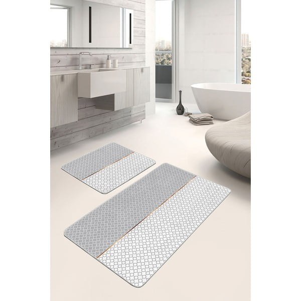 Šedé koupelnové předložky v sadě 2 ks 60x100 cm – Mila Home-image-2