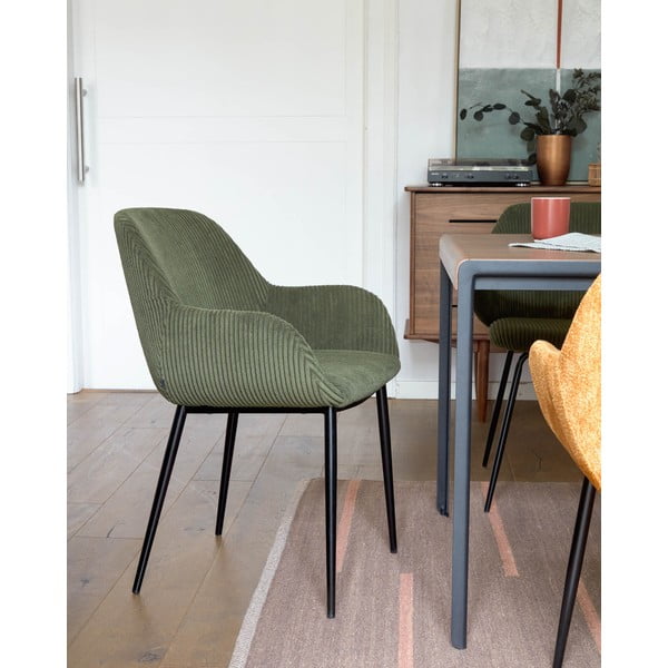 Khaki čalouněné jídelní křeslo Konna – Kave Home-image-1