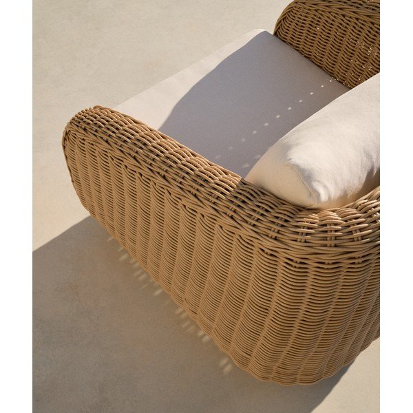 Béžové/v přírodní barvě polstrované zahradní křeslo Meria – Kave Home-image-3