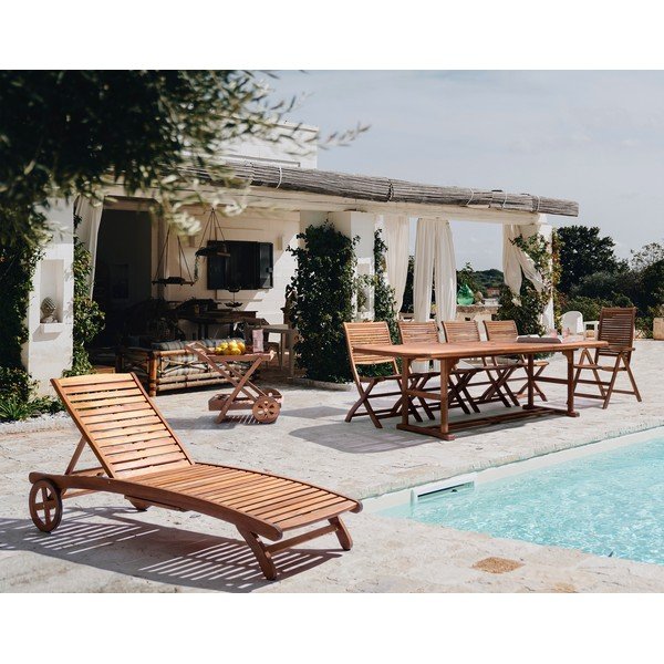 Dřevěná zahradní židle v přírodní barvě Noemi – Bizzotto-image-1