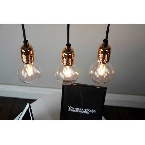 Černé tříramenné závěsné svítidlo s detaily v měděné barvě Sotto Luce Uno-image-2