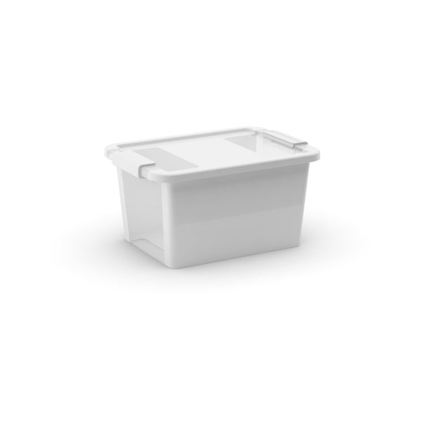 Bílý plastový úložný box s víkem 36,5x26x19 cm Bi-Box S – KIS