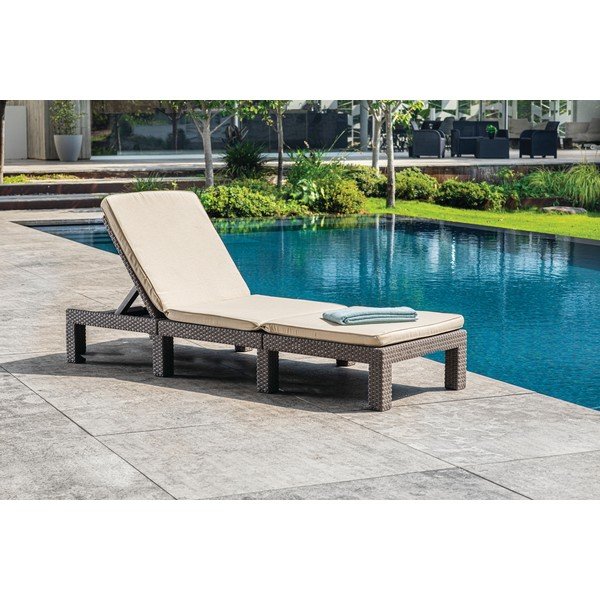 Béžové zahradní lehátko z umělého ratanu Daytona – Keter-image-2