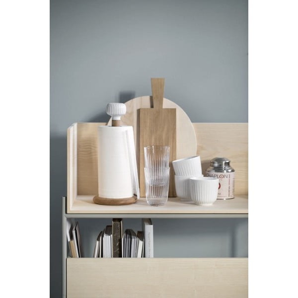 Stojan na papírové utěrky z dubového dřeva s bílým detailem z porcelánu Kähler Design Hammershoi-image-2