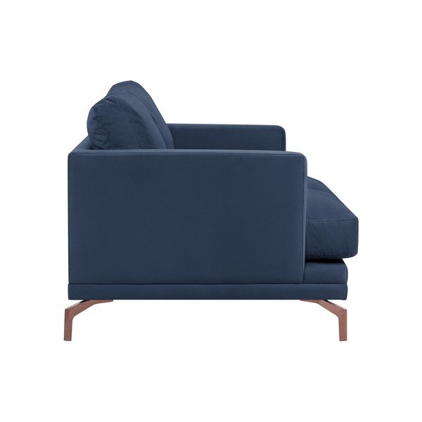 Tmavě modrá dvoumístná pohovka s podnožím ve zlaté barvě Windsor & Co Sofas Jupiter-image-2