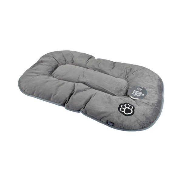 Šedý semišový pelíšek pro psa 61x38 cm Flakes – Love Story-image-2