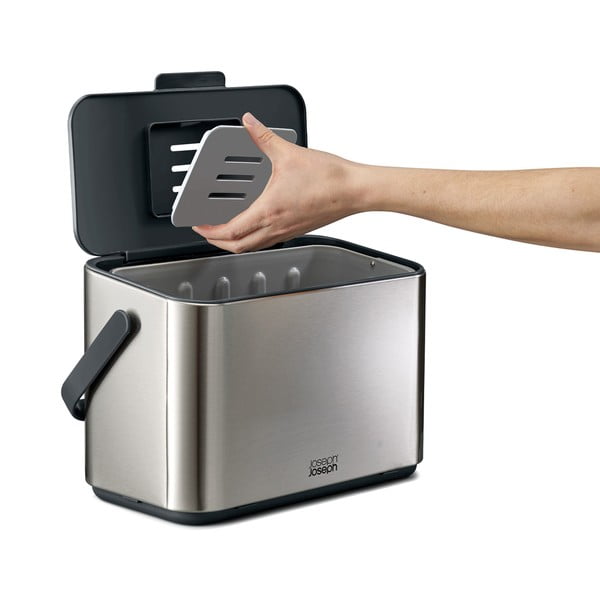 Nádoba na kompostovatelný odpad ve stříbrné barvě 4 l Collect – Joseph Joseph-image-4