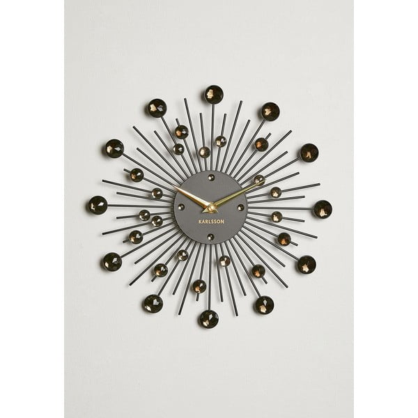Nástěnné hodiny z krystalů černé barvy Karlsson Sunburst-image-4