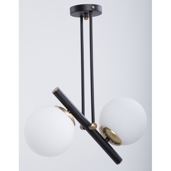 Černo-bílé stropní svítidlo se skleněným stínidlem ø 15 cm Libra – Squid Lighting-image-1