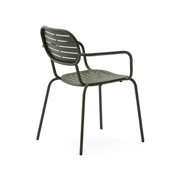 Tmavě zelená kovová zahradní židle Brai – Kave Home-image-4